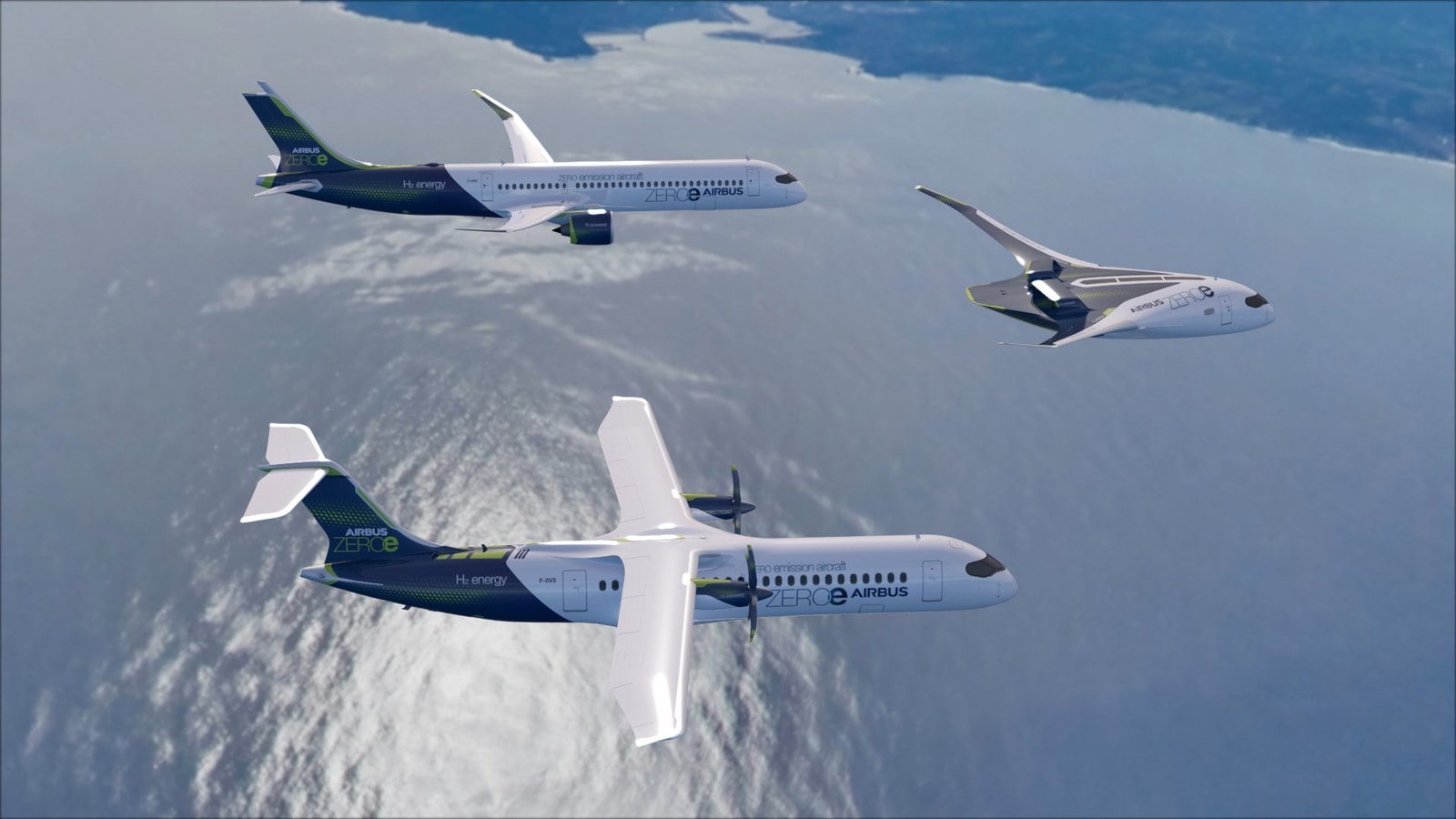 Rodzina samolotów Airbus ZEROe &#8211; wizualizacja /Fot. Airbus
