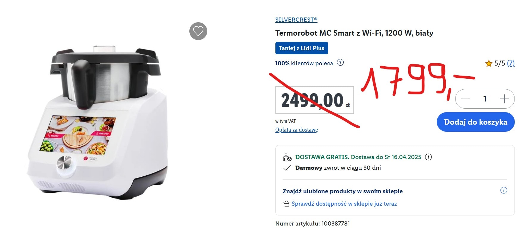 Monsieur Cuisine MC Smart w ogromnej promocji z kuponem Lidl Plus