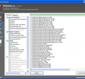 Narzędzie CCleaner świetnie sprawdza się przy porządkach zarówno Windows XP, jak i Visty – wystarczy jedno kliknięcie, aby gruntownie oczyścić dyski.