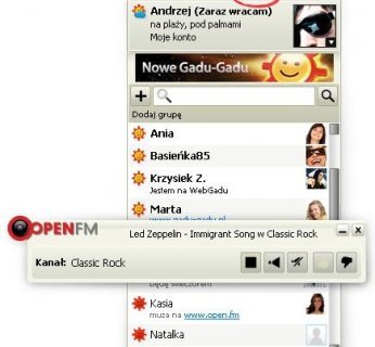 Użytkownicy najnowszej wersji Gadu-Gadu mogą w trakcie pogawędek słuchać internetowej platformy radiowej Open.FM
