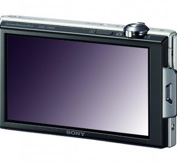 Sony DSC-T900 obsługuje się wyłącznie za pomocą 3,5-calowego ekranu dotykowego – jedyne elementy mechaniczne to spust i regulator zbliżenia.