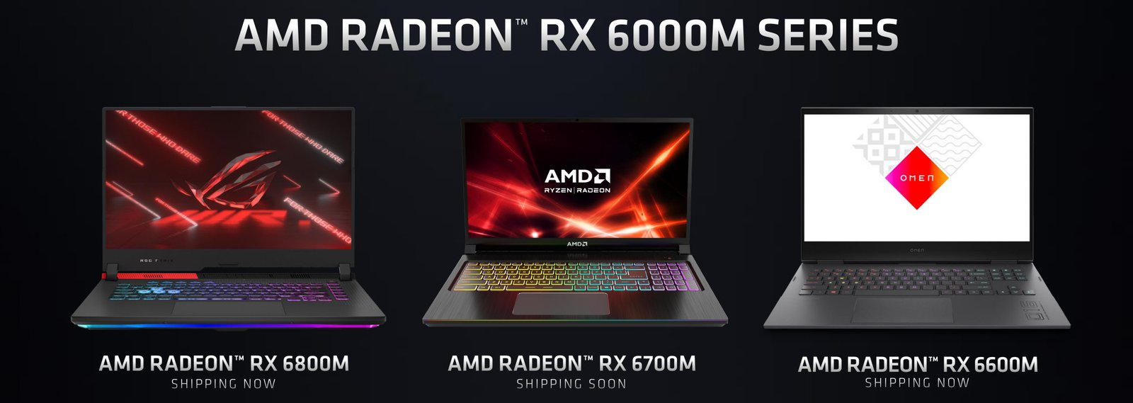 Mobilne karty graficzne Radeon RX 6000M od AMD, Radeon RX 6000M, karty graficzne Radeon RX 6000M, mobilne Radeon RX 6000M, AMD Radeon RX 6000M