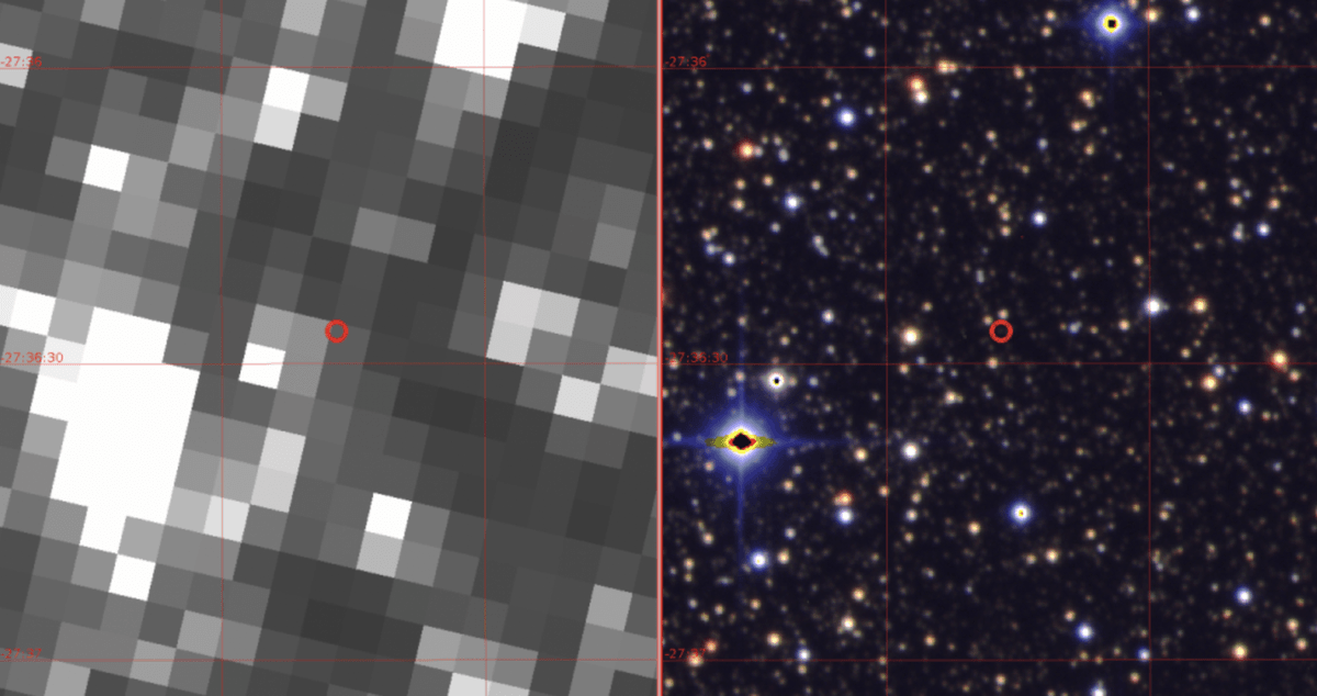 Region galaktyki, gdzie znaleziono egzoplanetę K2-2016-BLG-0005Lb
