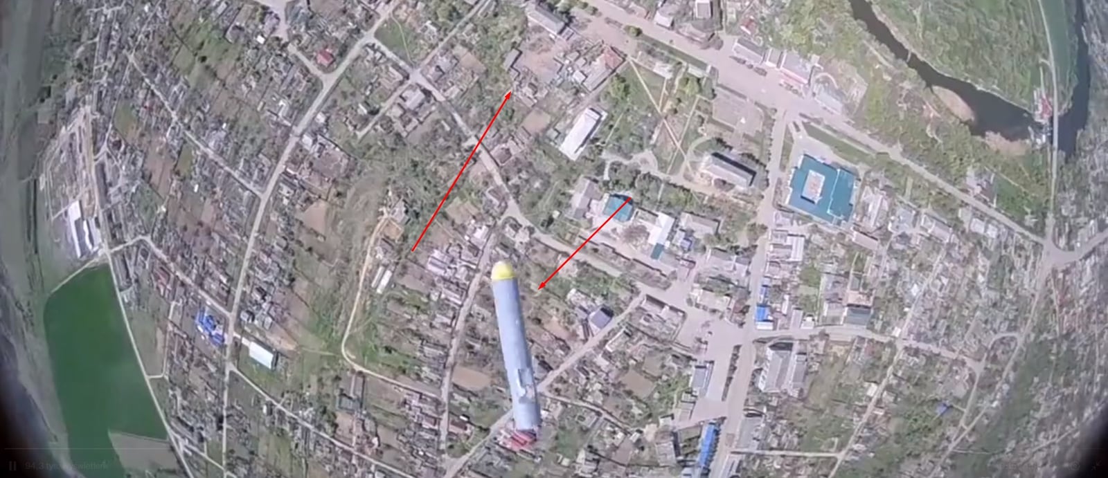 Bomba zrzucona przez ukraiński dron Punisher, rosyjski skład amunicji