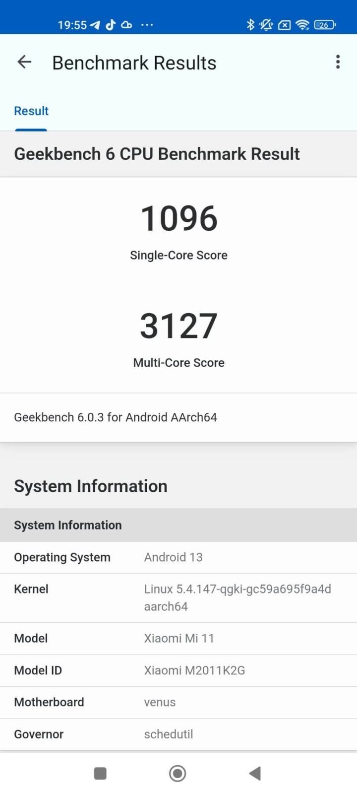 Xiaomi Mi 11 - Geekbench 6