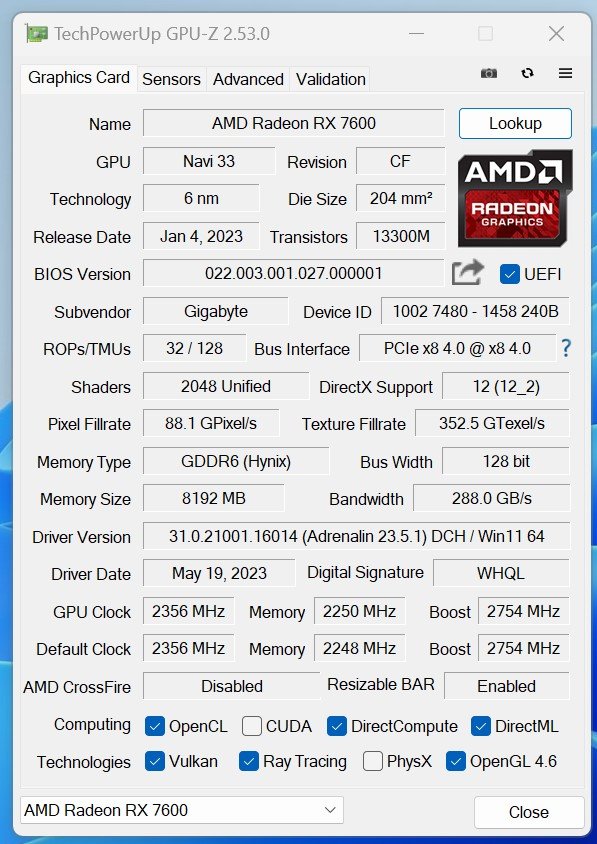 test Gigabyte Radeon RX 7600 Gaming OC, recenzja Gigabyte Radeon RX 7600 Gaming OC, opinia Gigabyte Radeon RX 7600 Gaming OC