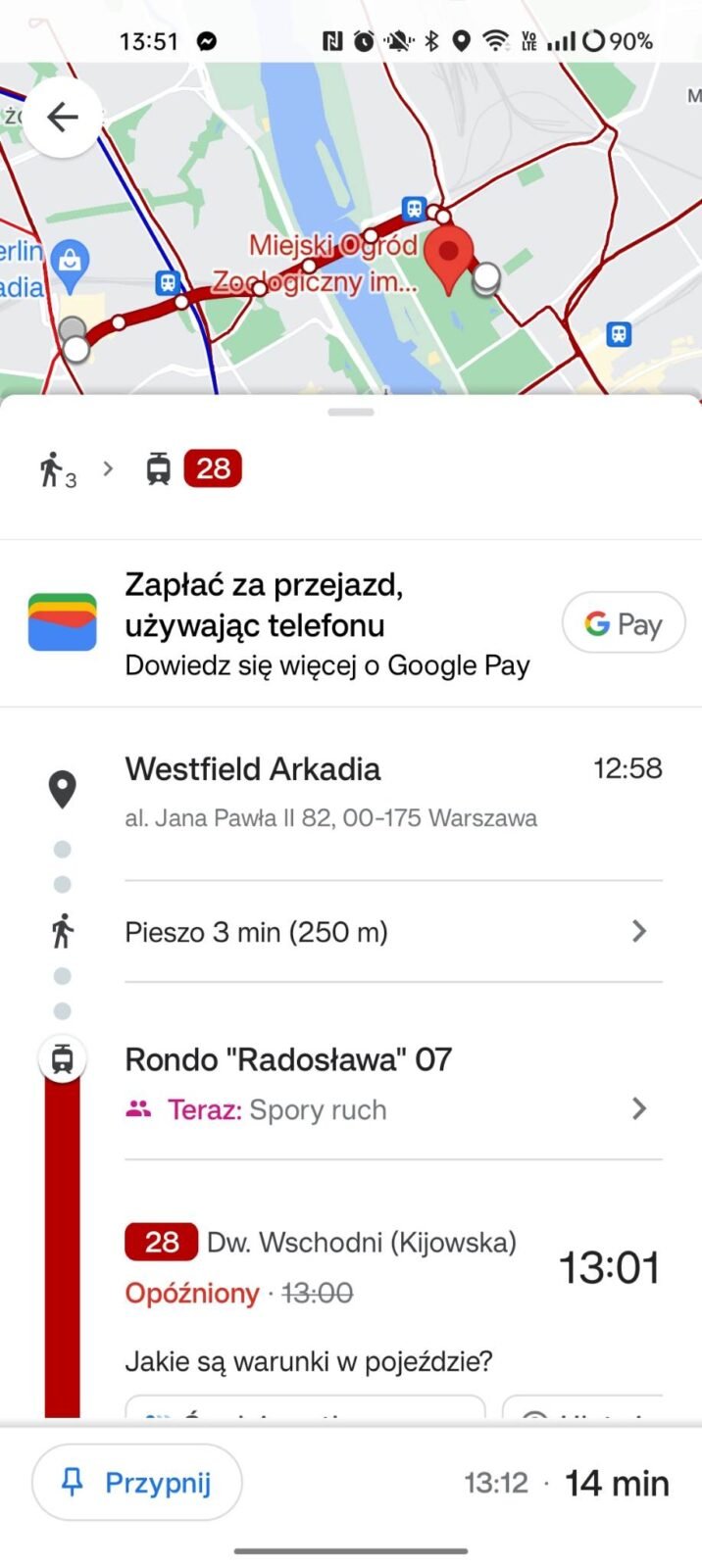 Awaria Jakdojade - alternatywa w postaci Map Google, rozkład jazdy