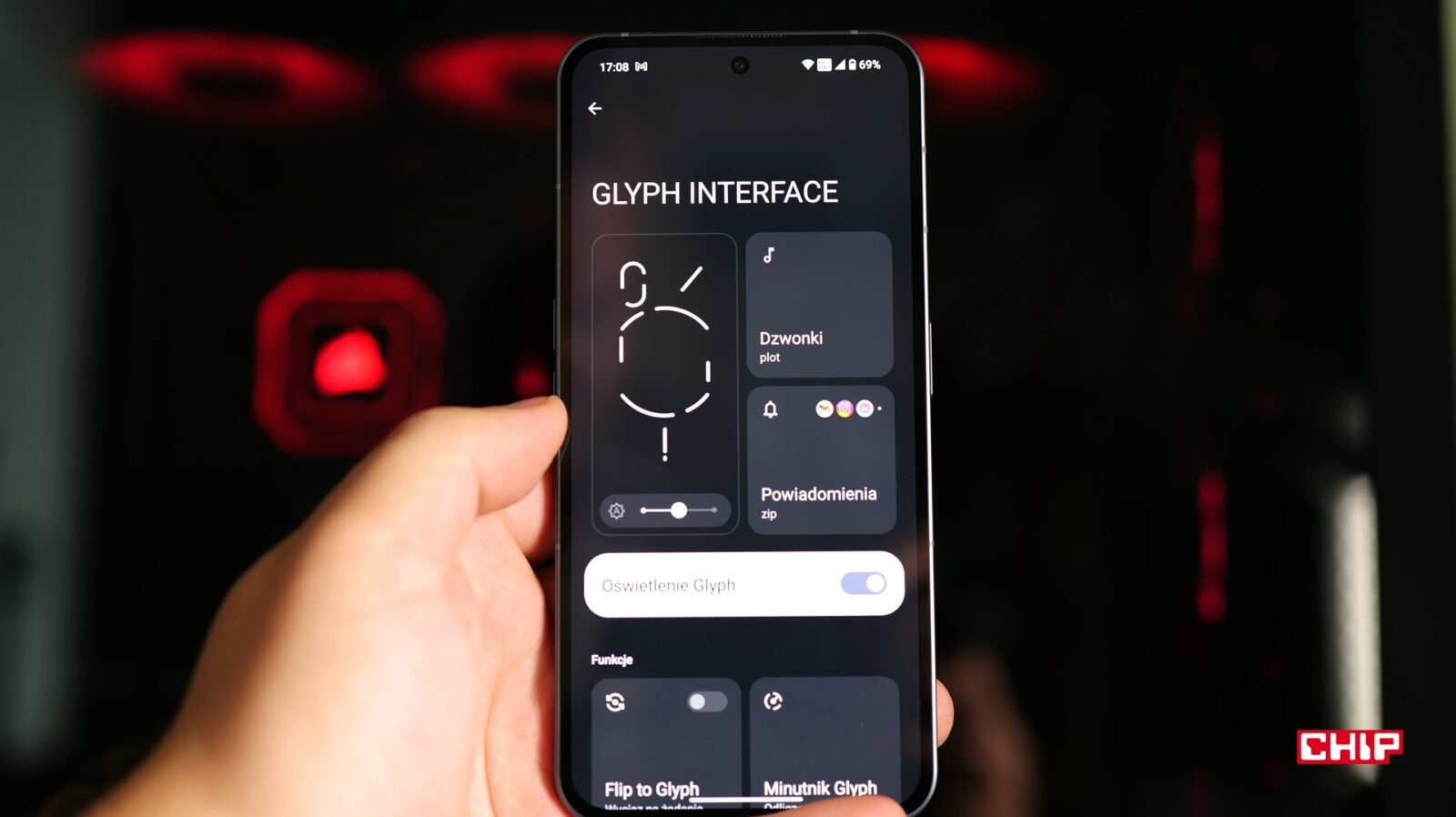 Ogólne ustawienia Glyph Interface
