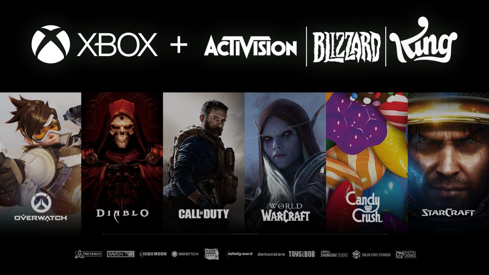 Plakat z połączenia Xbox i Activision Blizzard King