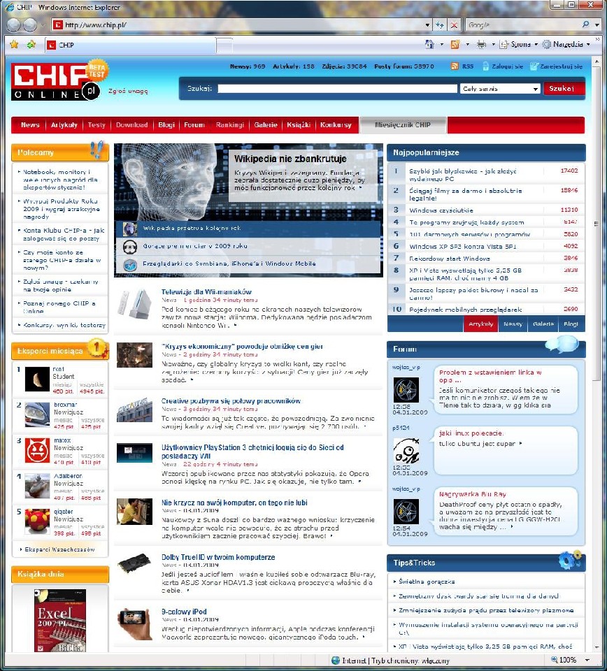 CHIP.pl widziany oczyma najnowszej przeglądarki Microsoftu