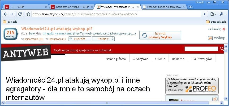 Nieszczęsna ramka na Wykop.pl