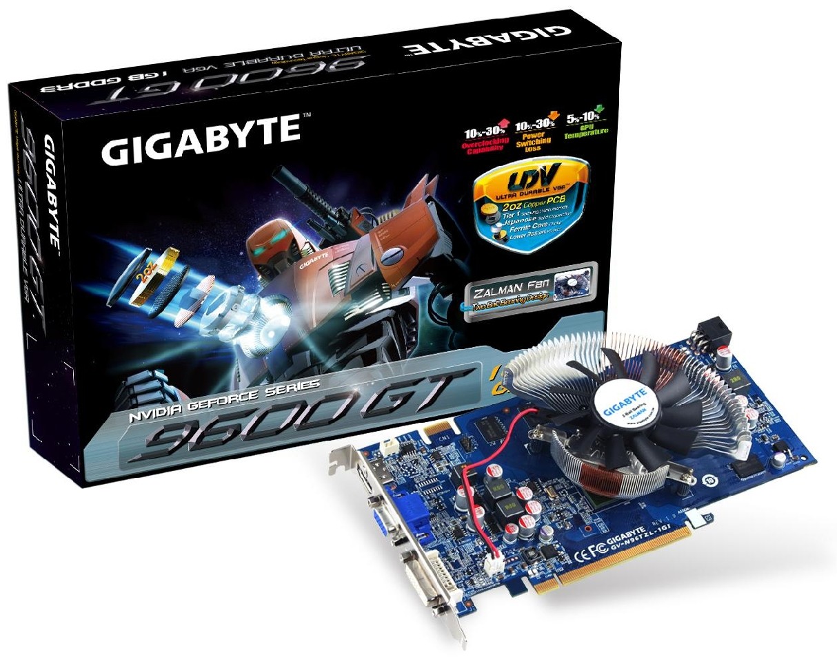 GIGABYTE prezentuje nową kartę opartą na układzie GeForce 9600GT z technologią Ultra Durable VGA i chłodzeniem Zalman