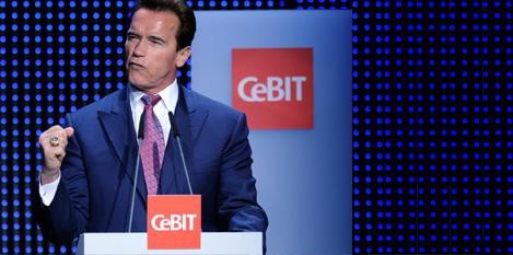 Arnold Schwarzenegger odwiedził tegoroczne targi CeBIT