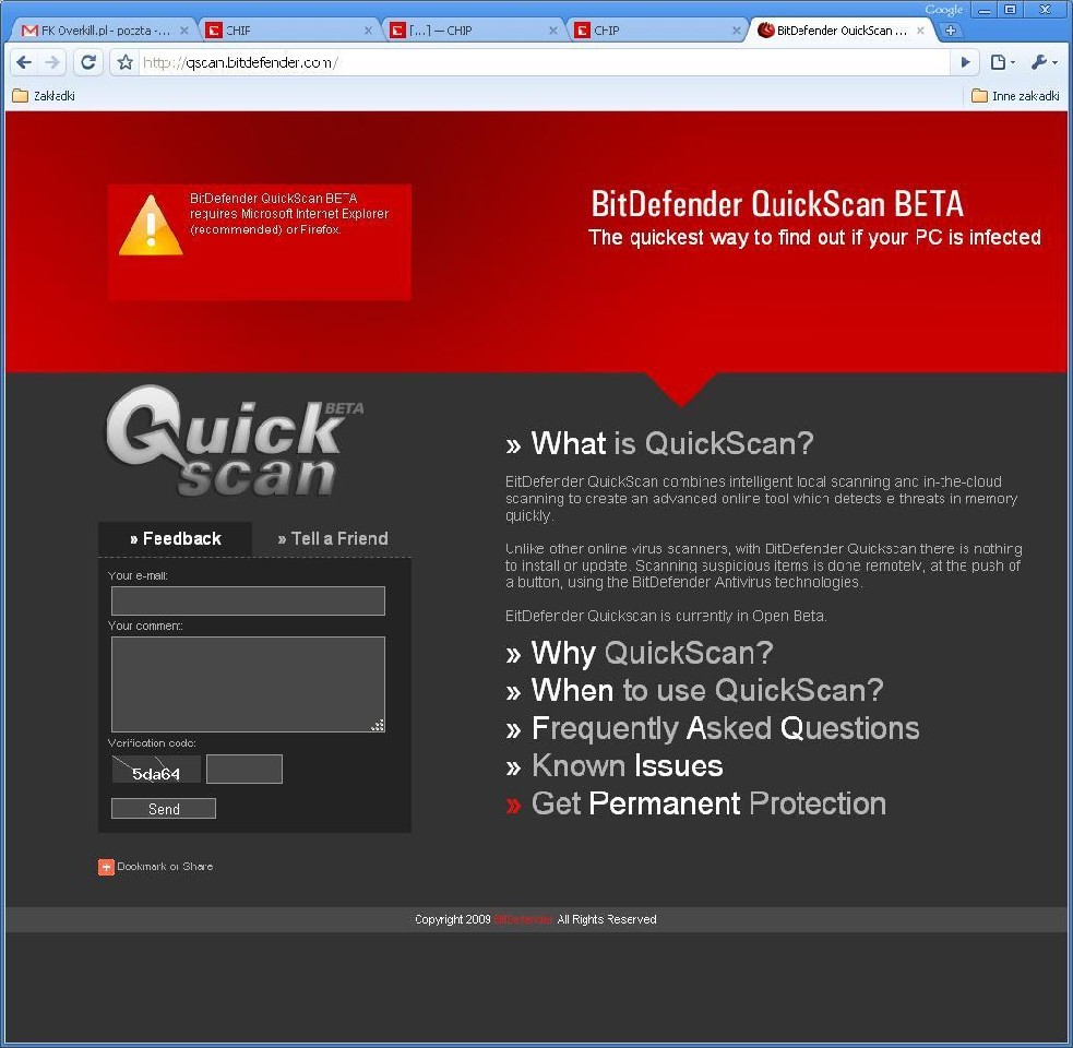 Serwis QuickScan powstał jako alternatywa do tradycyjnych internetowych systemów skanujących