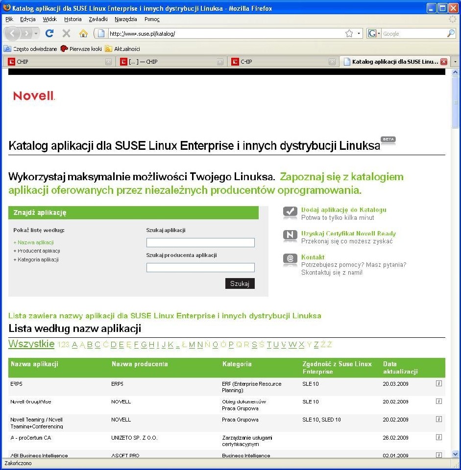 Katalog aplikacji dla SUSE Linux Enterprise i innych dystrybucji Linuksa - na razie w wersji beta