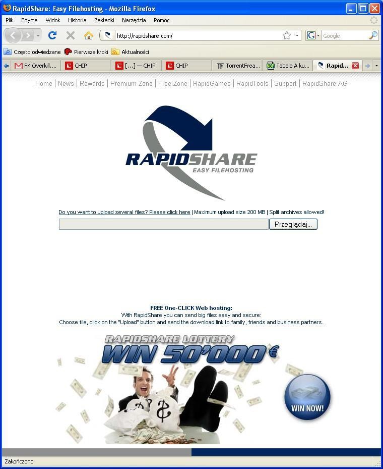 RapidShare to bardzo popularny serwis hostingowy