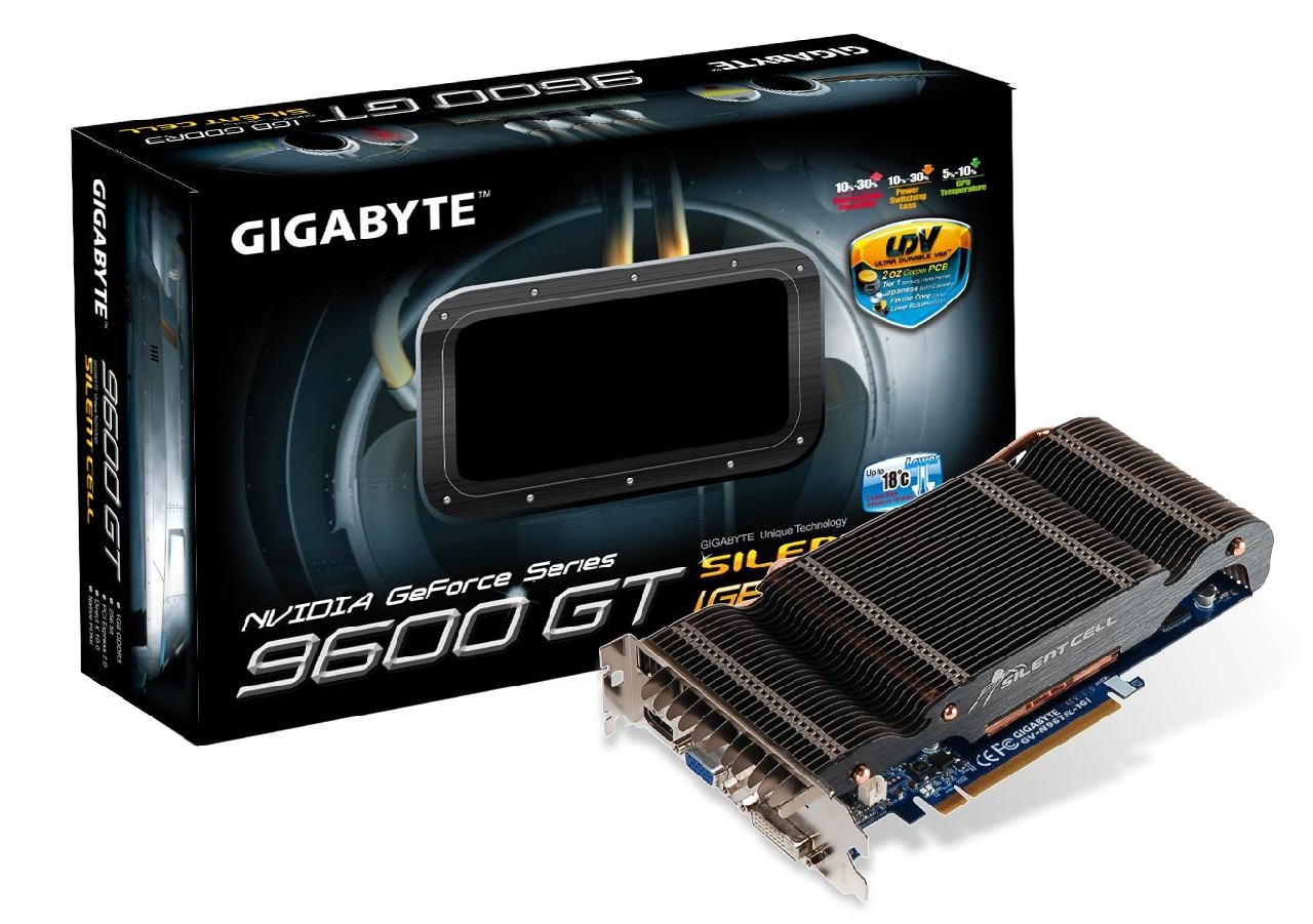 GIGABYTE prezentuje kartę graficzną opartą na układzie GeForce 9600 GT z technologią Ultra Durable VGA oraz innowacyjnym systemem chłodzenia GIGABYTE Silent Cell