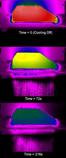 Zdjęcie w podczerwieni pokazujące efektywność chłodzenia Tessera