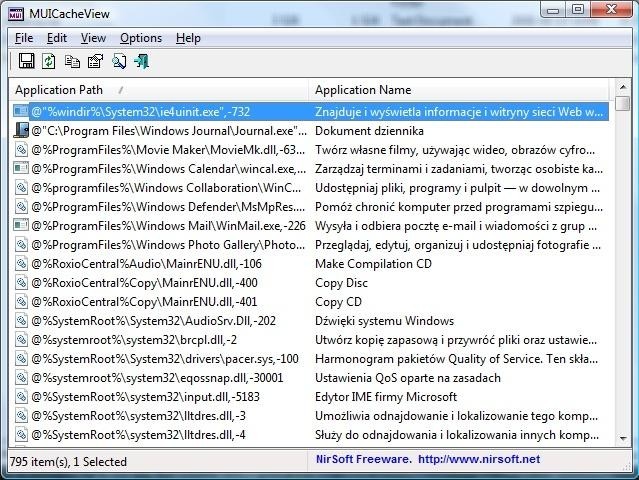 Bezpłatny program MUICacheView wyświetla czytelną listę wszystkich programów, które były uruchomione w Windows.