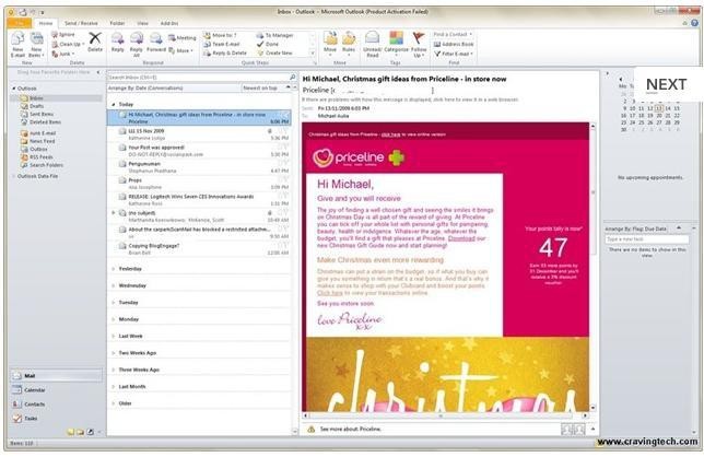 Outlook w pakiecie Microsoft Office 2010 Beta