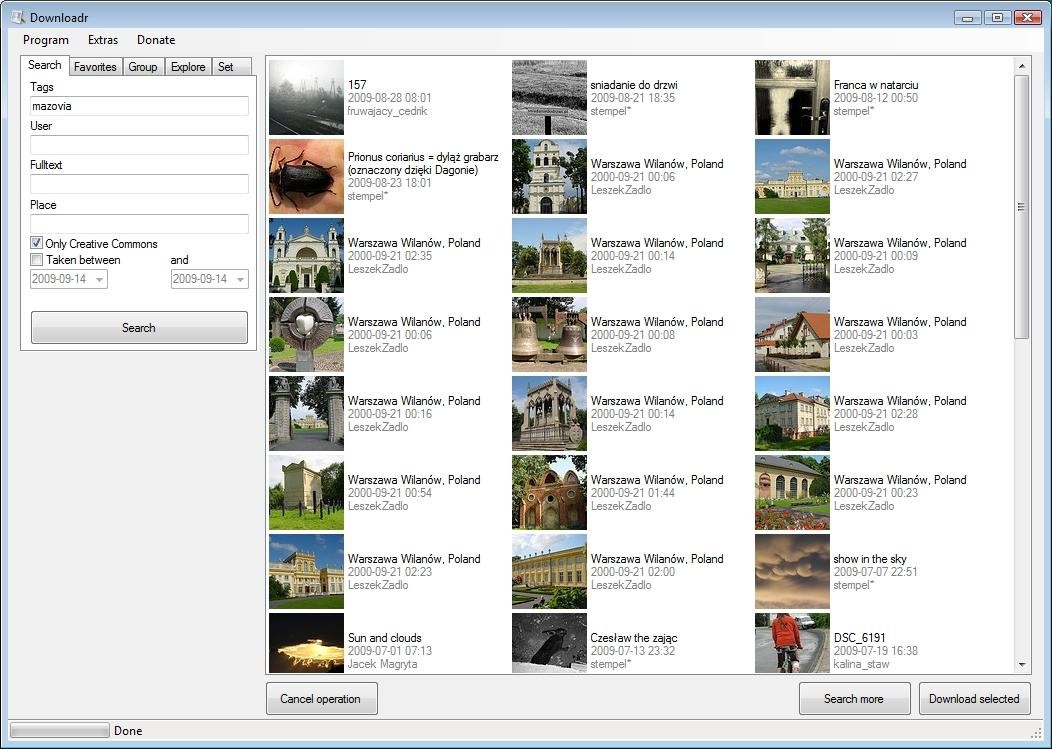Downloadr umożliwia pobieranie nawet bardzo rozbudowanych zbiorów fotografii.