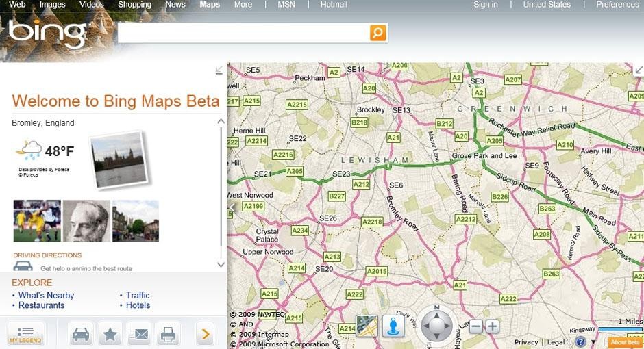 Bing z nowym modułem map i w wersji mobilnej