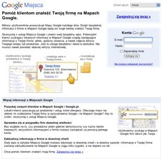 Bezpłatna informacja i możliwości zarządzania obecnością firm na mapach Google
