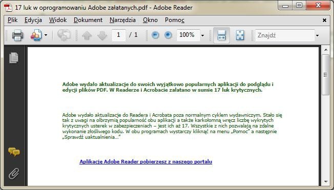 Adobe wzmacnia zabezpieczenia Readera