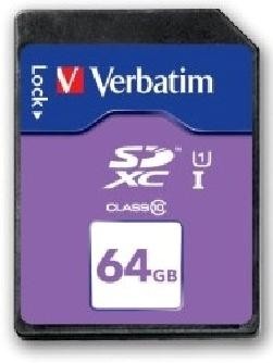 64-gigabajtowa karta pamięci SDXC marki Verbatim