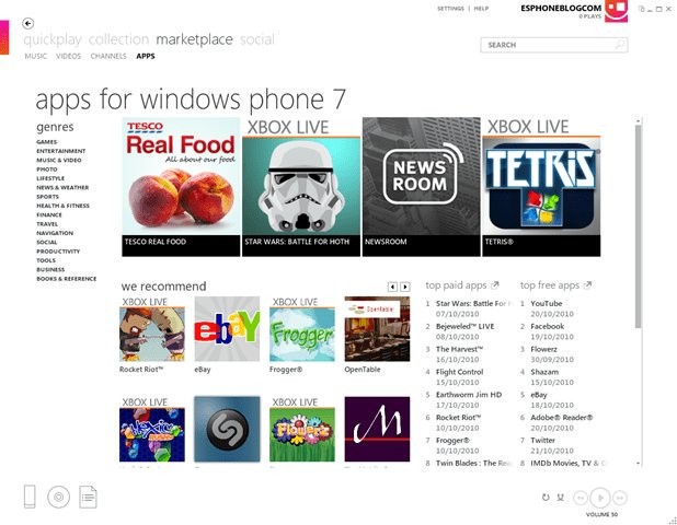 W Windows Phone 7 Marketplace błyskawicznie przybywa aplikacji