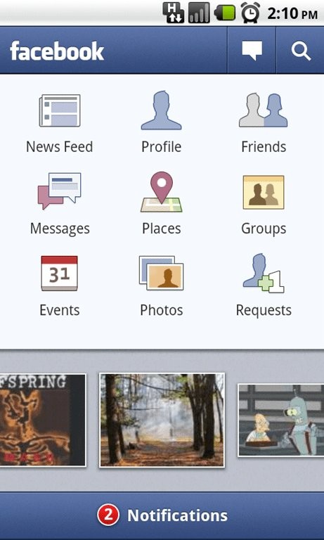 Aplikacja Facebooka dla Androida w wersji 1.4