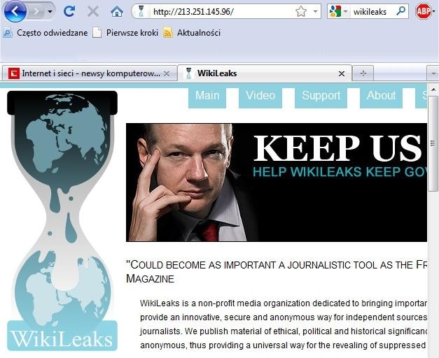 WikiLeaks straciło nazwę domeny