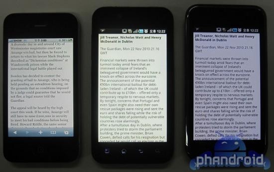 LG B (w środku) w towarzystwie Samsunga Galaxy S oraz iPhone'a 4