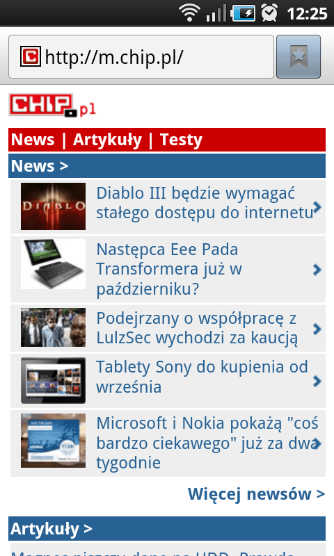 Mobilny Chip.pl dla tych, którzy lubią czytać na telefonach komórkowych