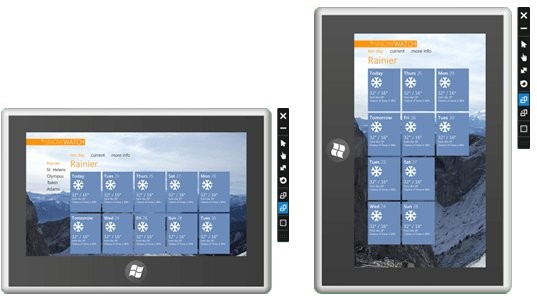 Windows 8 w pionie i w poziomie