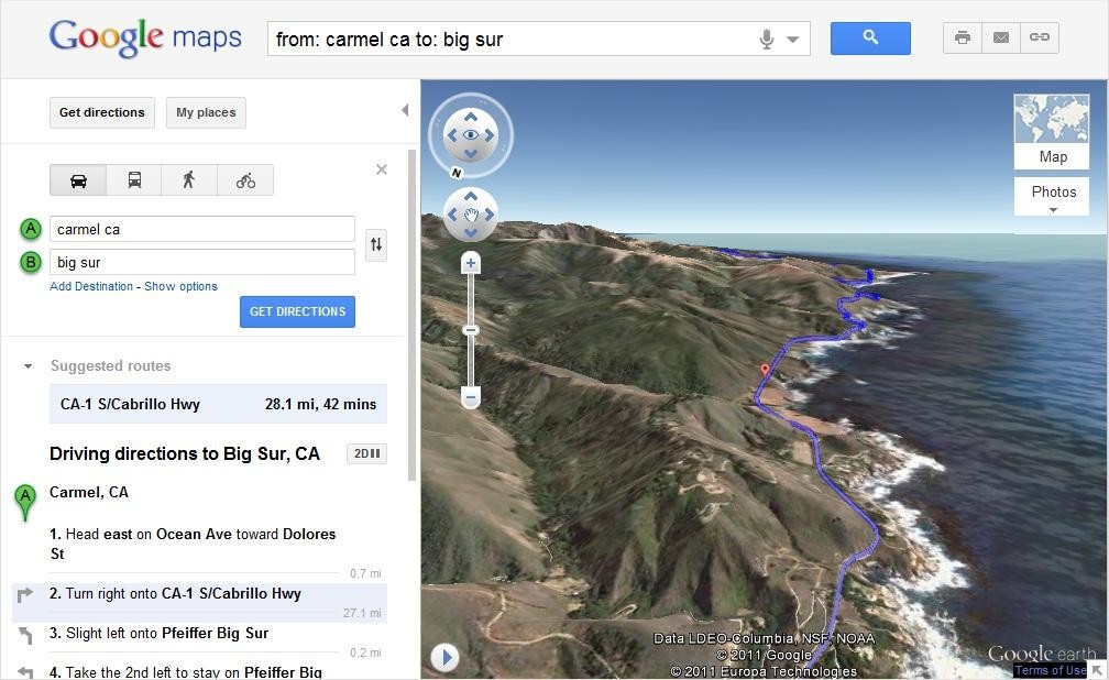 Mapy Google i zwiedzanie z pokładu helikoptera