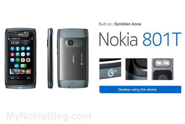 Nokia 801T z 4-calowym ekranem, Symbianem Anną i 8 Megapikselami