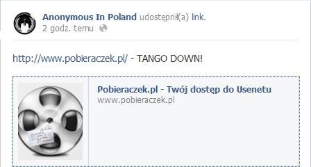 Anonimowi zaatakowali serwis Pobieraczek.pl