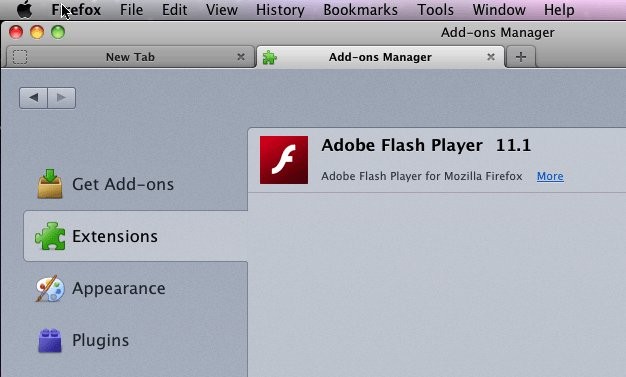 zkodliwy moduł Flashfake'a ukrywający się pod postacią dodatku Adobe Flash Player dla przeglądarki Firefox