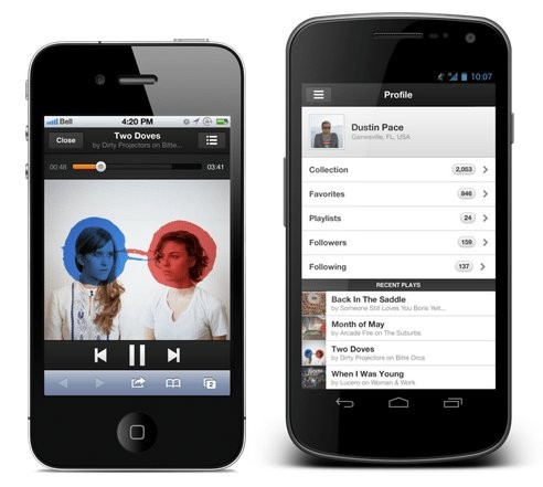 Mobilna aplikacja Grooveshark przez przeglądarkę
