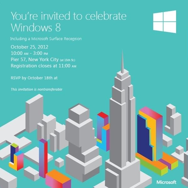 Windows 8 zadebiutuje 25 października, Microsoft rozsyła zaproszenia