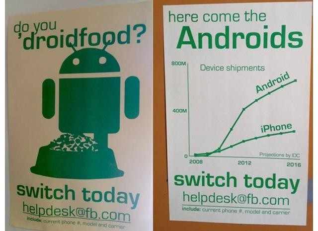 W siedzibie Facebooka wywieszono plakaty zachęcające do przesiadki na Androida