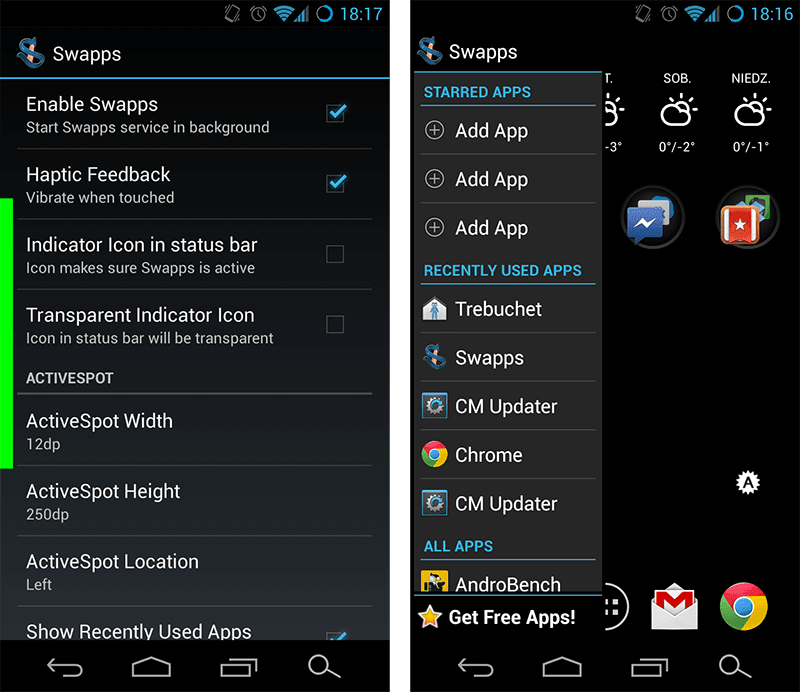Swapps dla Androida – dostęp do aplikacji jednym gestem