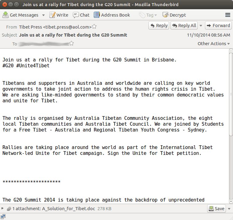 ,,Rozwiązanie dla Tybetu” – atak podczas szczytu G20