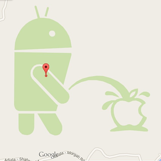 Android olewa Apple. Dosłownie. Na Google Maps