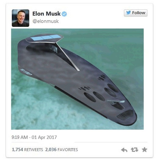 Elon Musk chce rozwijać pasażerskie łodzie podwodne