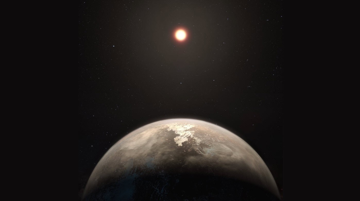 Egzoplaneta Ross 128b - wizja artystyczna
