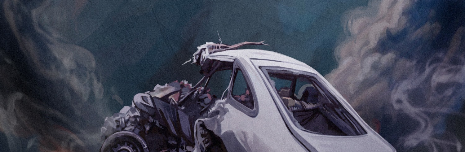 samochód po wypadku