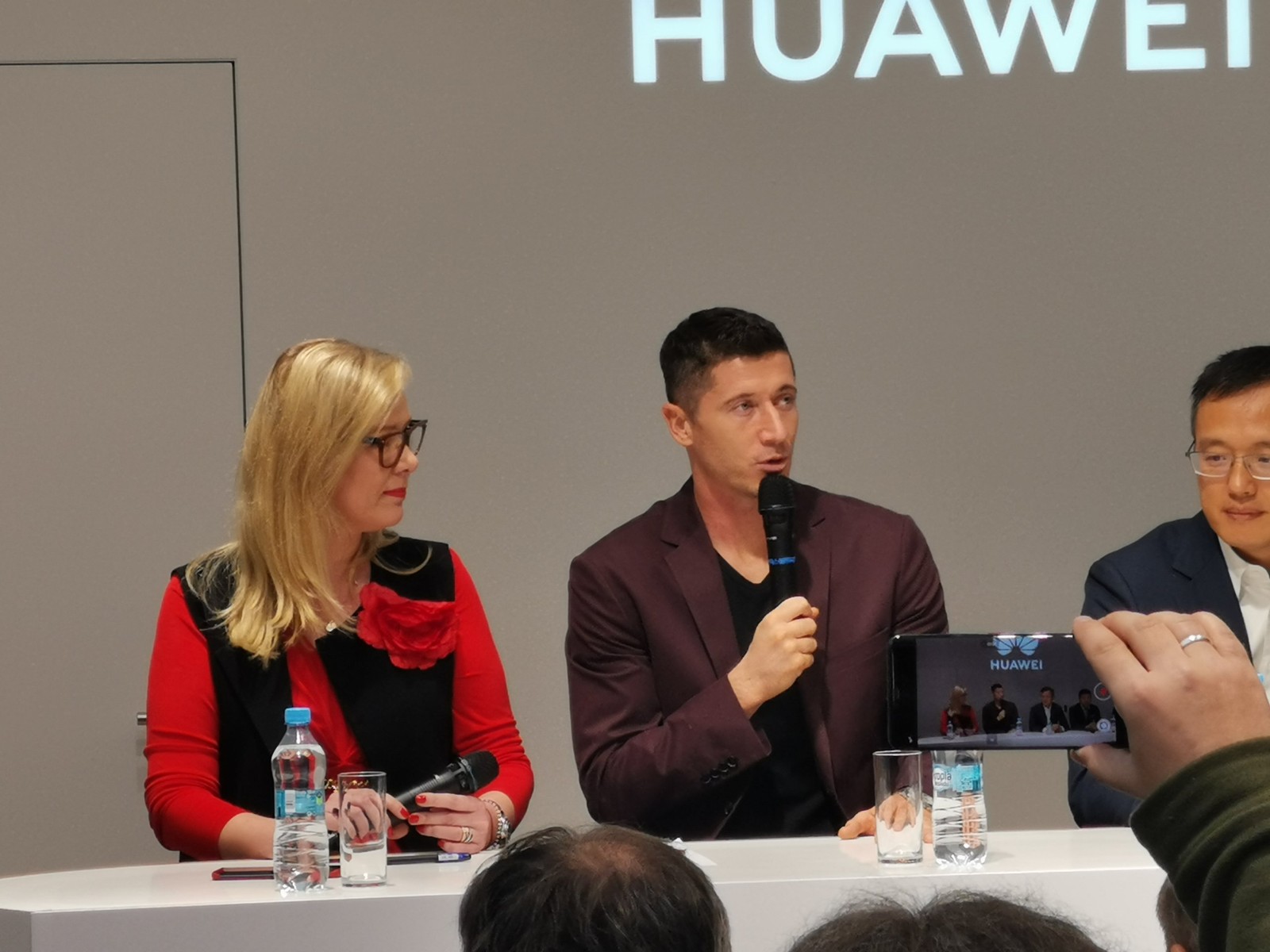 Robert Lewandowski na konferencji Huawei