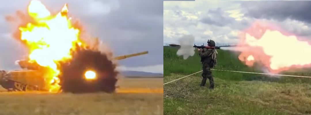 Obejrzyj jak czołg zestrzeliwuje zagrażającą mu rakietę. Rosyjski T-72B3 w akcji